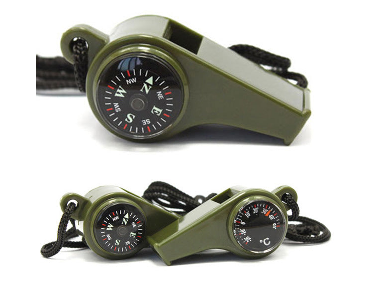 Compass Thermometer Survival Whistle